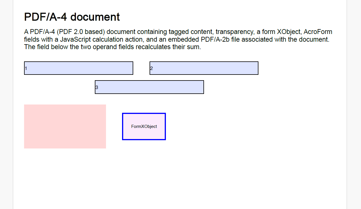 DsPdfJS illustration of creating a PDF/A-4 document