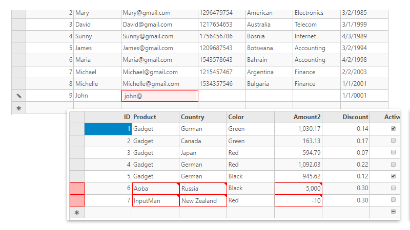 .NET DataGrid Validation
