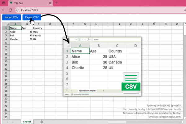Allow End-Users to Edit and Export CSV Data from Enterprise Vue Applications