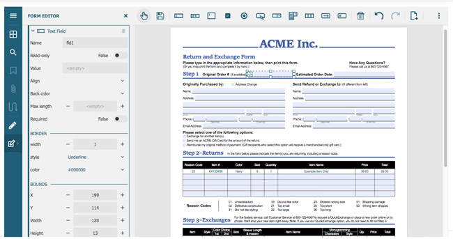 JavaScript PDF Form Editor