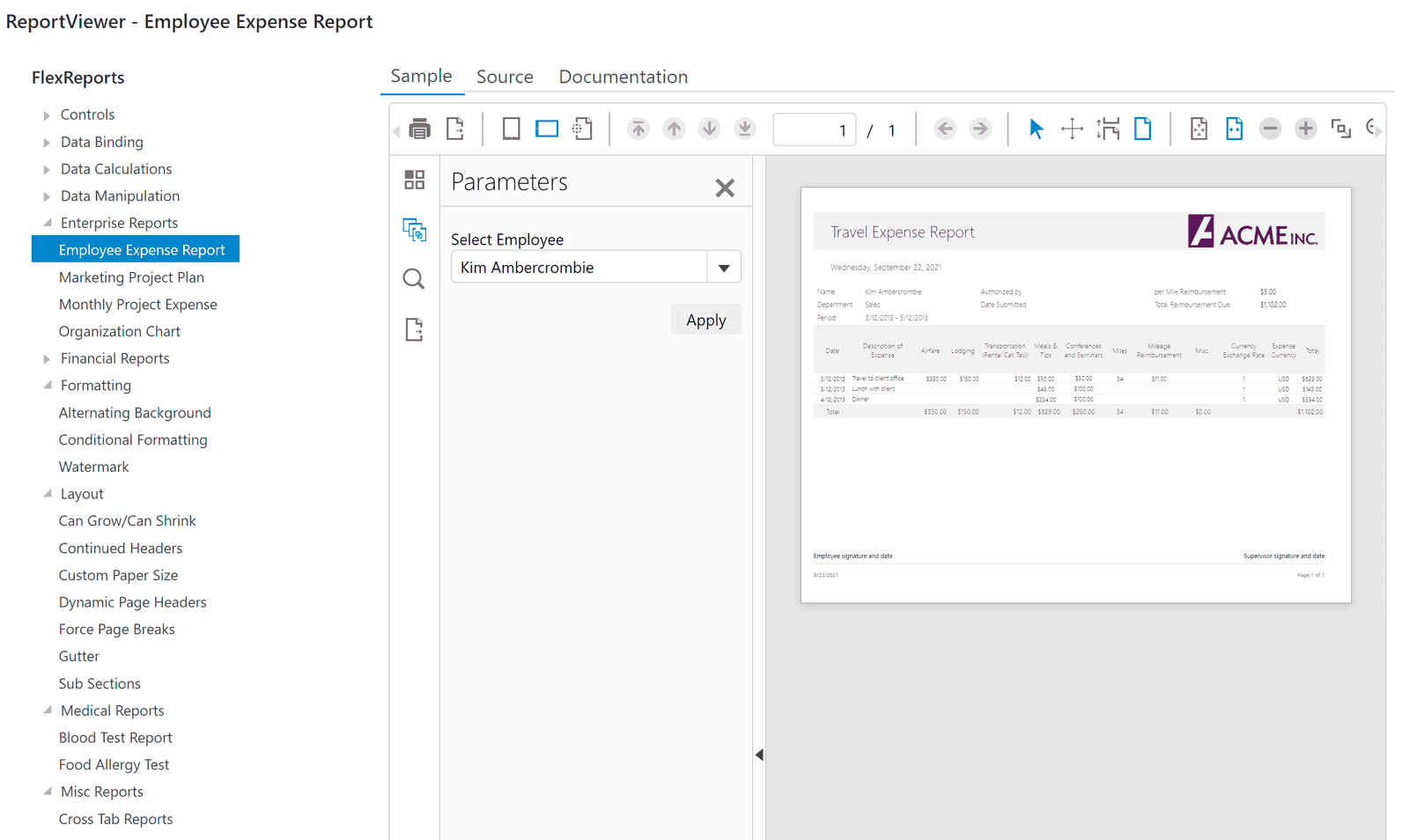 ASP.NET MVC FlexViewer Explorer