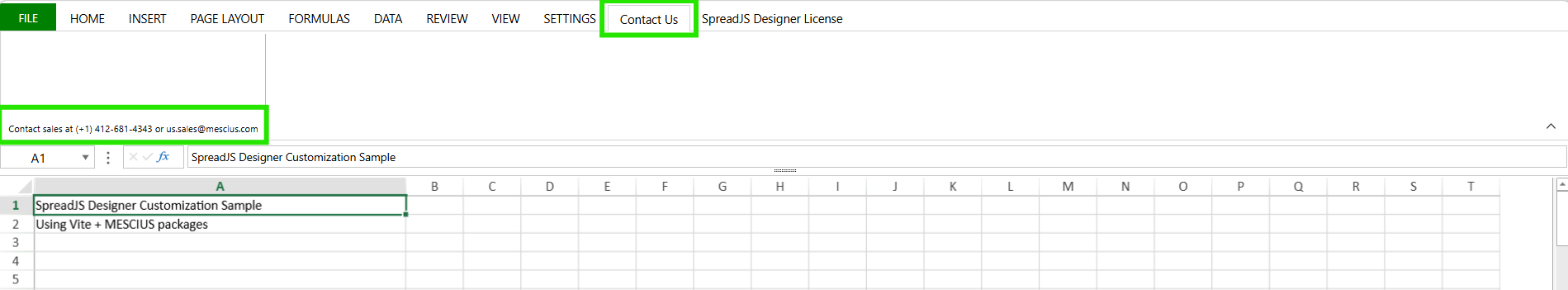 Customize the JS Spreadsheet Ribbon Bars | Adding a New Custom Tab