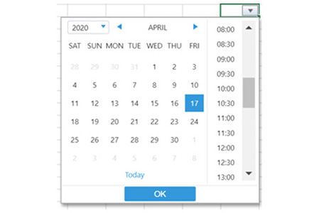 JavaScript Date with Time Dropdown