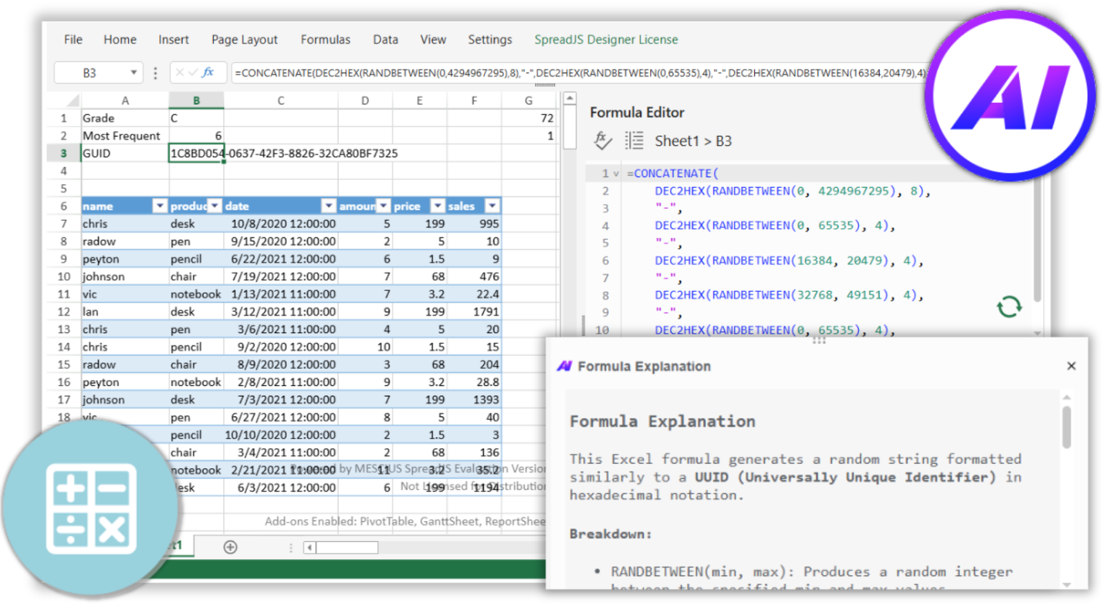 Simplify Complex Formulas with Natural Language Input using a JavaScript Spreadsheet AI-Assistant Add-On