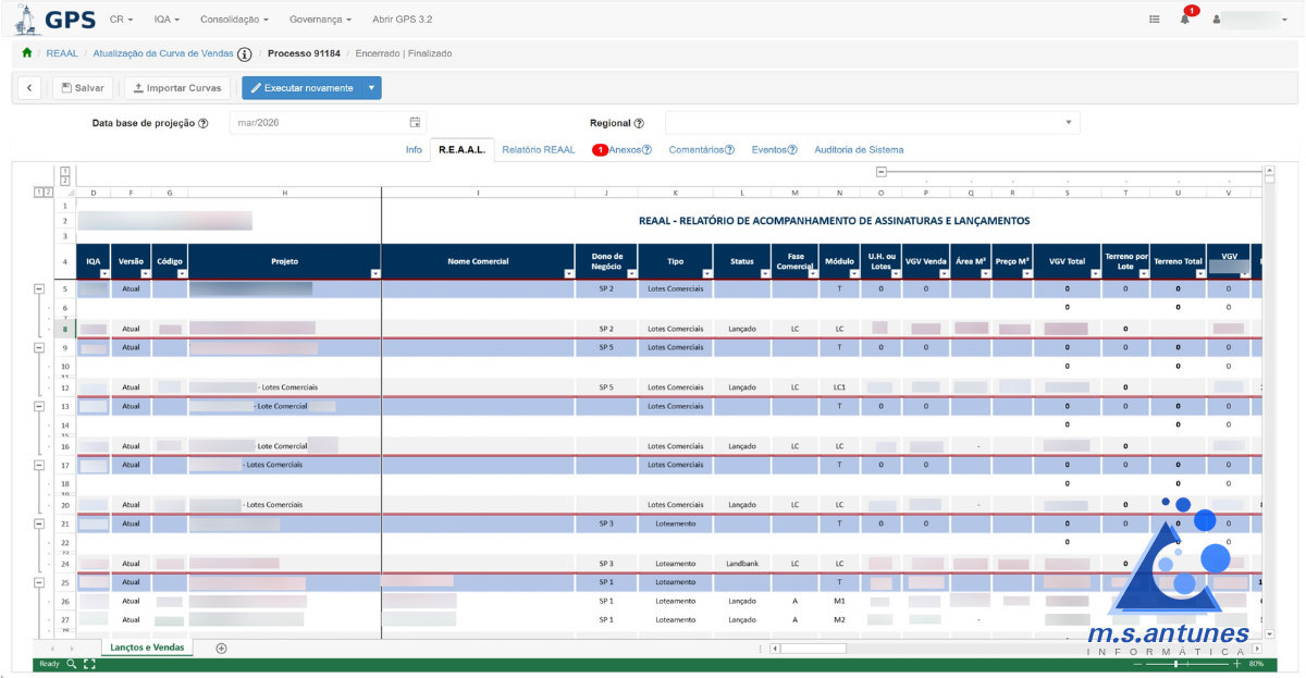 GPS - a planning and management software solution for real estate developers that implements SpreadJS