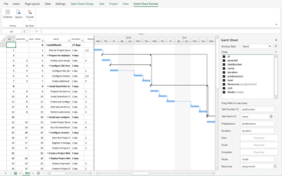 Bind a JavaScript Gantt Chart to structured project data to create interactive, data-driven schedules powered by tables