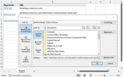 Add Hyperlinks to Excel Files using Java Excel API