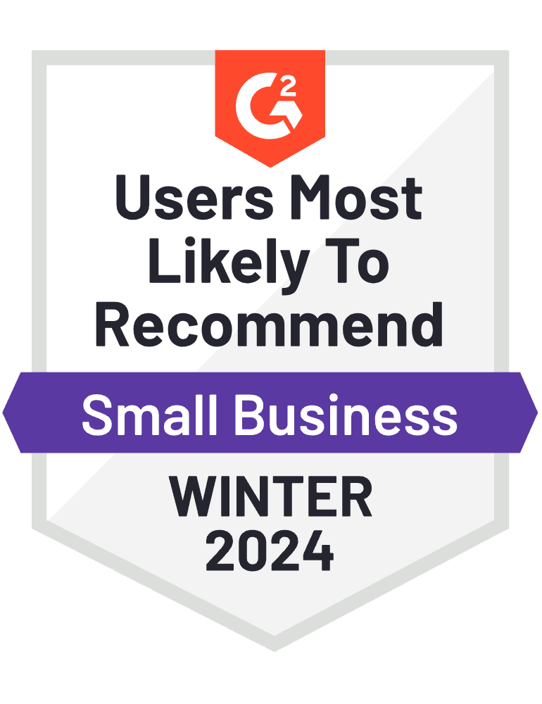 G2 Users Most Likely to Recommend - Small-Business Results Index for Embedded Business Intelligence Badge