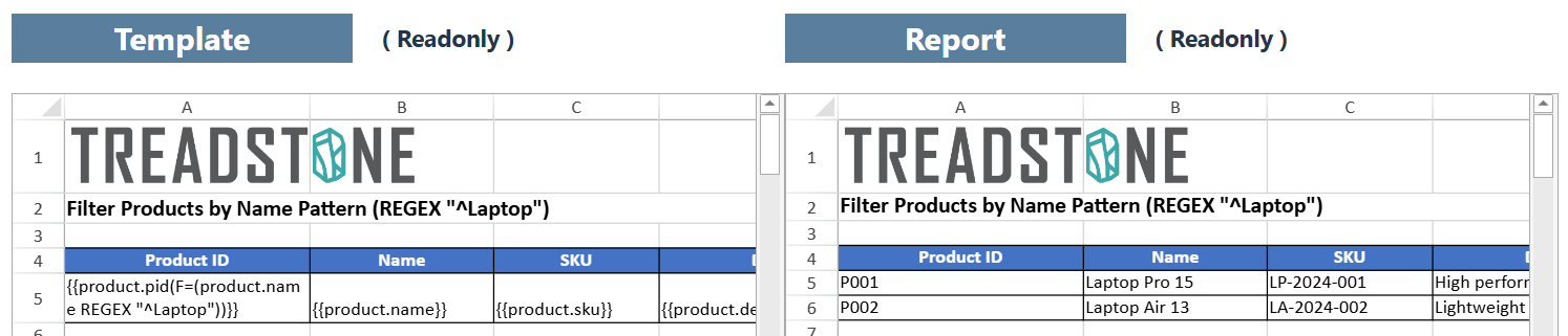 Template Filter Support for REGEX