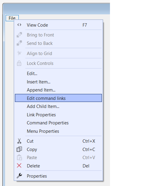 Edit Command Links WinForms App