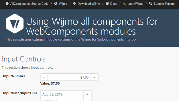 All Wijmo Web Components Demo