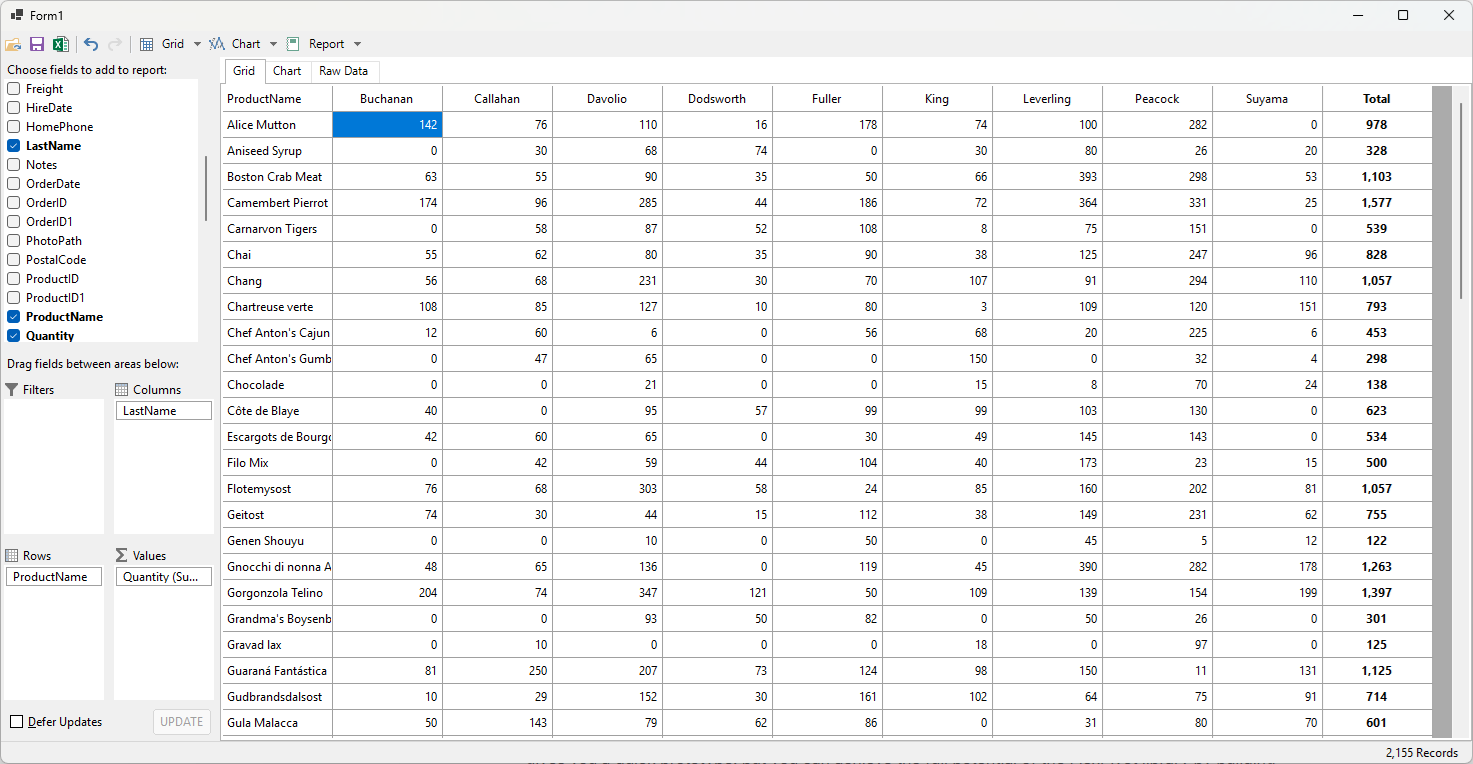 WinForms FlexPivot Form 2