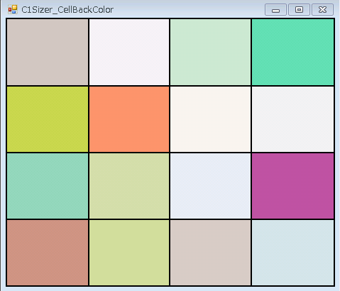WinForms Sizer Control with Cell Background Colors