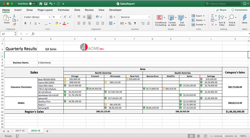 Conditional Formatting in Excel Templates using GrapeCity Documents for Excel .NET v3.1