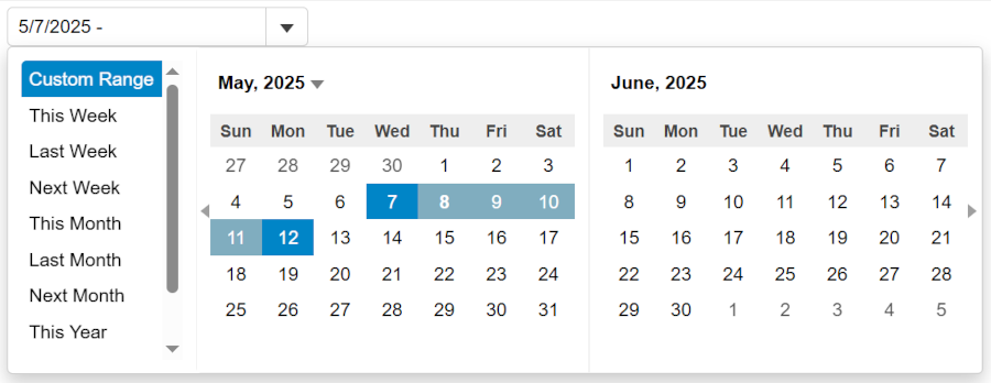JavaScript Input Date Range