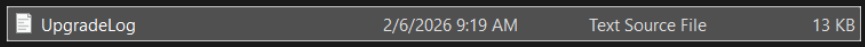 Upgrade log file