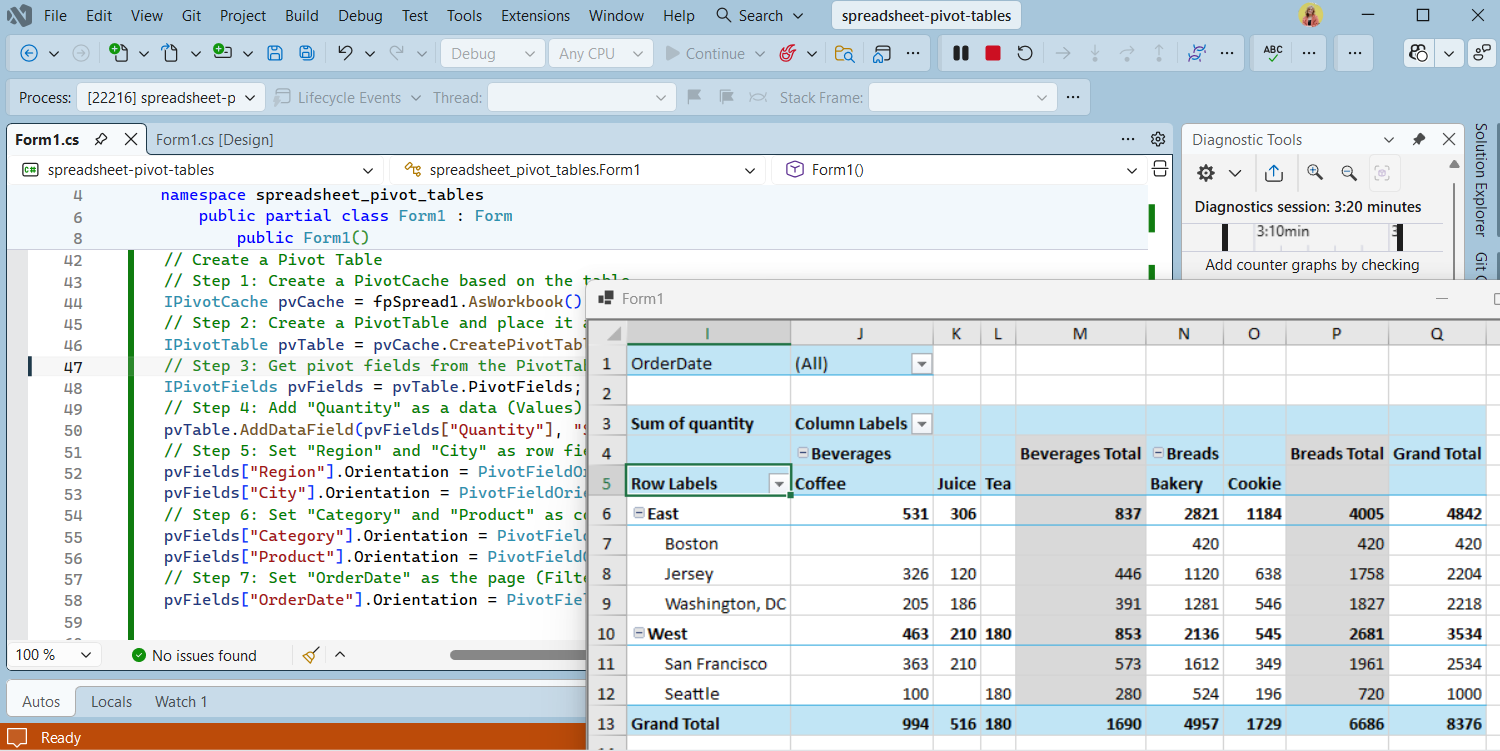 Allow .NET Users to Work with Pivot Tables in WinForms Apps