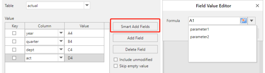 Dropdown Selection Feature for Field Value Editor