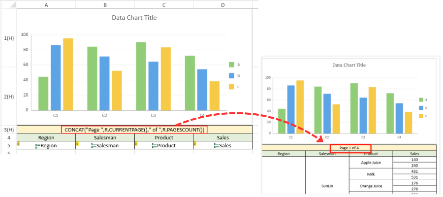 ReportSheet and DataCharts Pagination in JavaScript reports