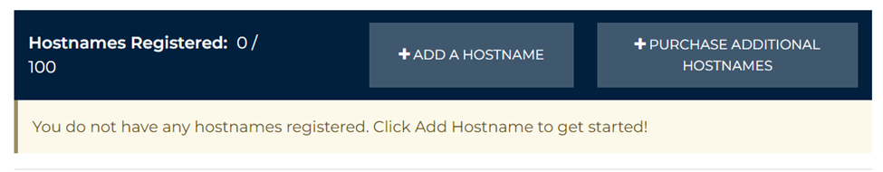 Hostnames Registered Screenshot