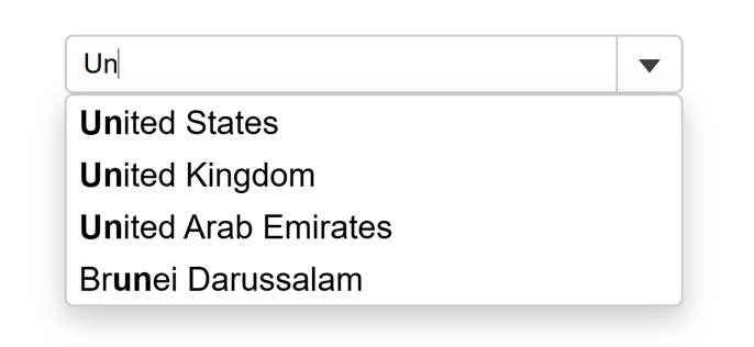 AutoComplete Input Control