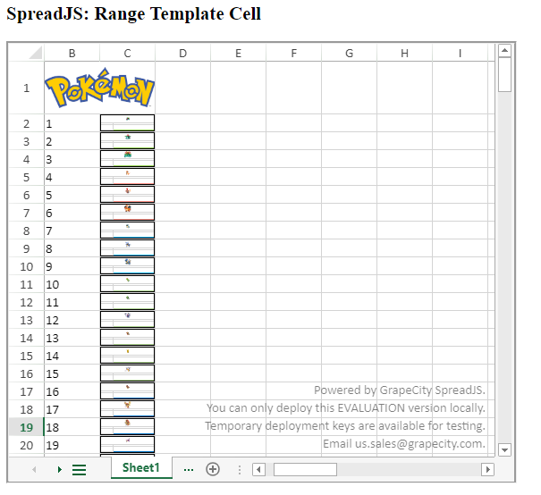 Range Template Cell Types