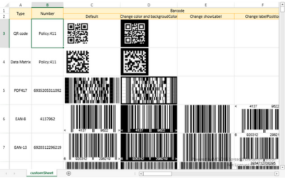 Barcodes in JavaScript Spreadsheet