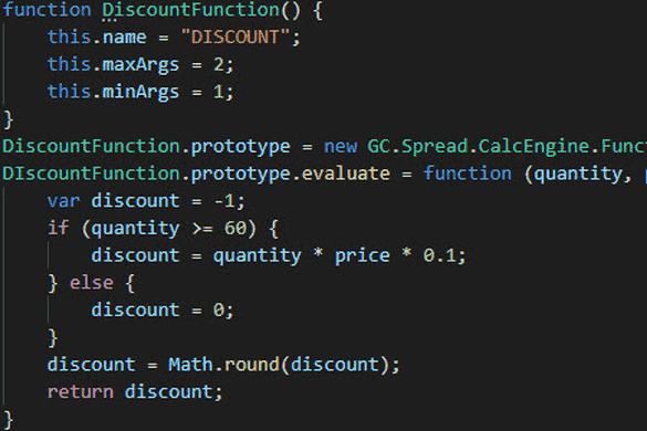 JavaScript Spreadsheet Custom Functions
