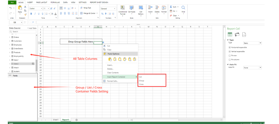 Container Support for Design Templates