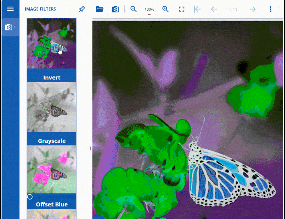 Apply Image Filters in JS Image Viewer