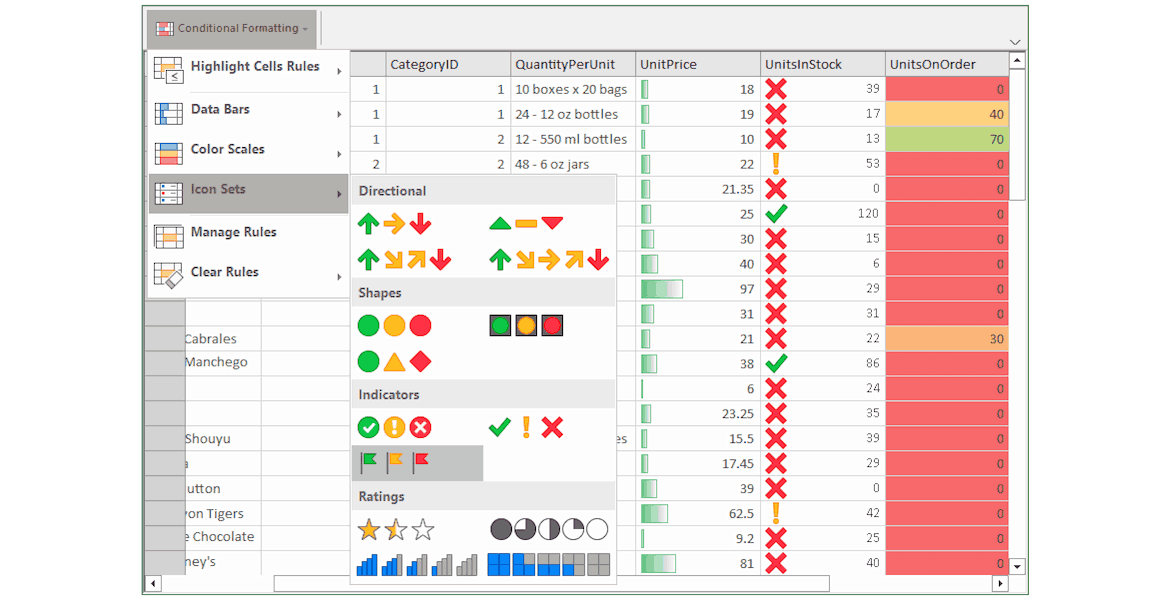 WinForms Conditional Format Rules Manager