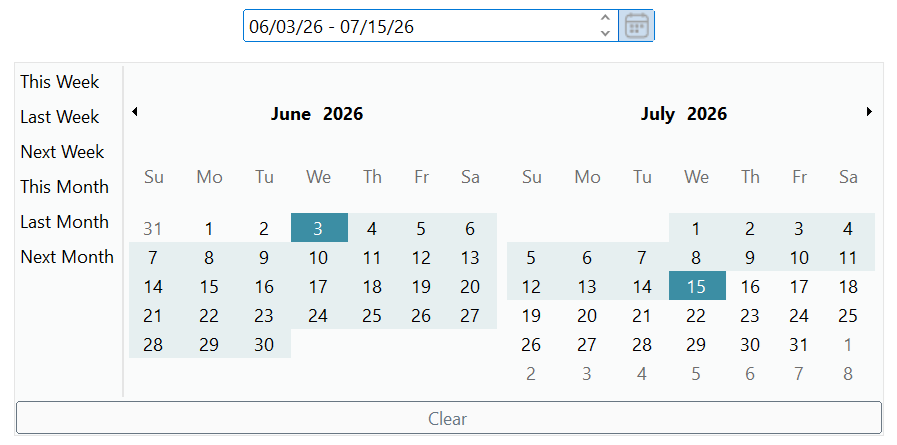 WinForms Date Range Picker