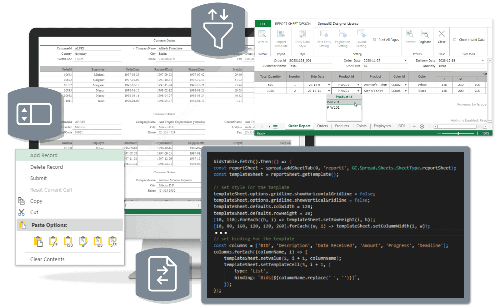 JavaScript Spreadsheet Reporting Tool | XLSX Templates and Reports | Developer Solutions