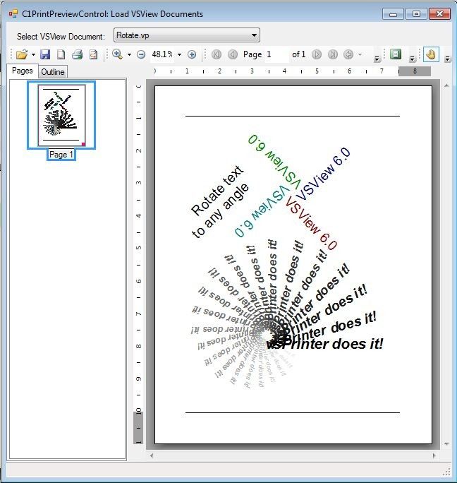 WinForms PrintDocument displaying VSView Document