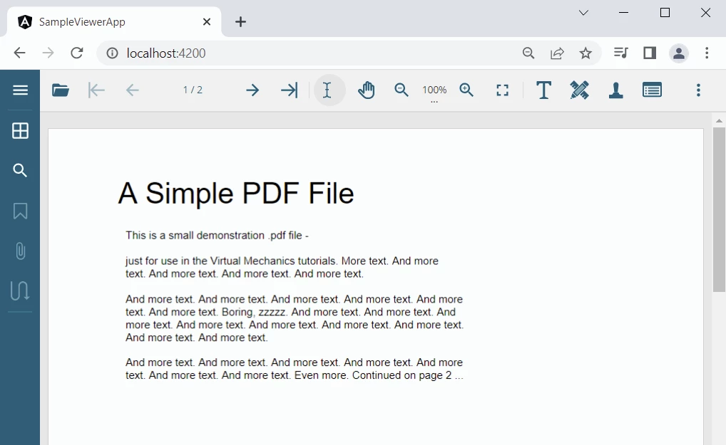 Angular PDF Viewer -- Loading a PDF File