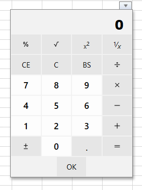 SpreadJS v13 - Calculator Celltype