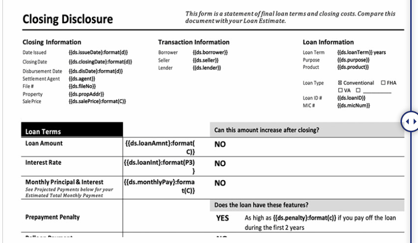 .NET Word API Loan Closure Agreement Template Example