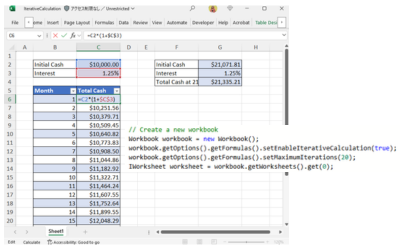 Enable Iterative Calculations