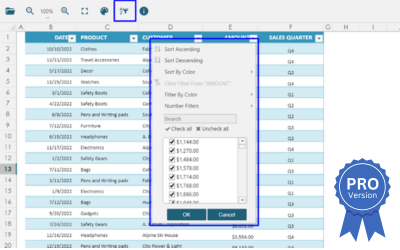 Sort or Filter Data in a JavaScript Data Viewer