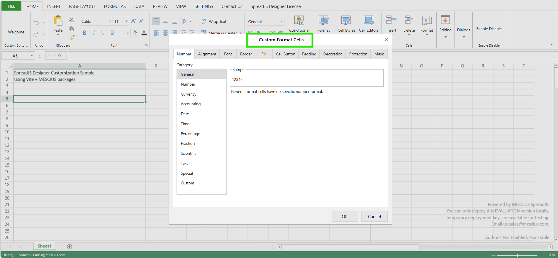 Editing a SpreadJS Designer Component Dialog | Developer Solution