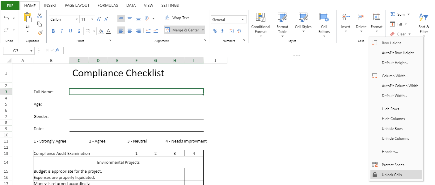 JavaScript Excel Spreadsheet Use Case