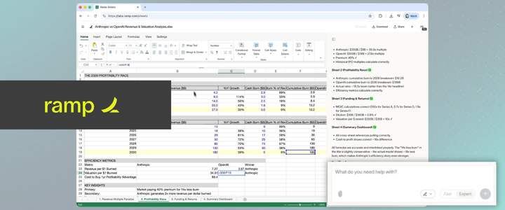 The JavaScript Spreadsheet Control in Ramp Sheets | SpreadJS