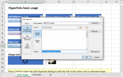 Enhanced .NET Spreadsheet Hyperlink Support