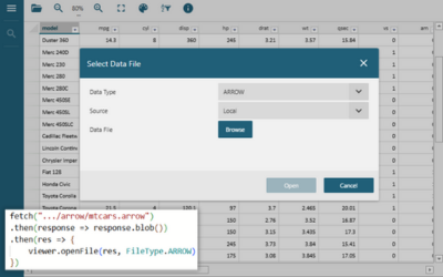 Load and visualize Apache Arrow files in a JavaScript data viewer | Document Solutions