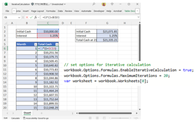 Enable Iterative Calculations