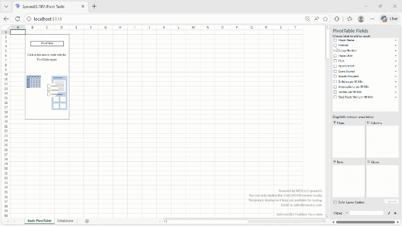 Pivot Table Panel UI in JavaScript Web Applications