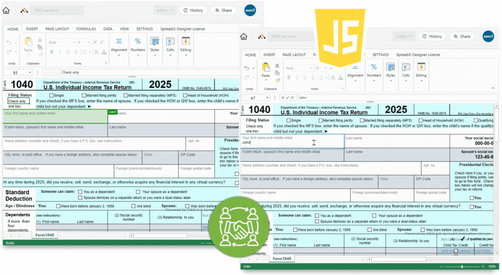 Create Excel-Sheet-like Collaborative JavaScript Spreadsheet Applications