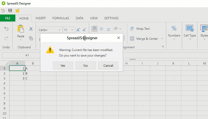 SpreadJS v14.1 - Disable Save Warning Messages