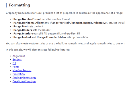 Formatting