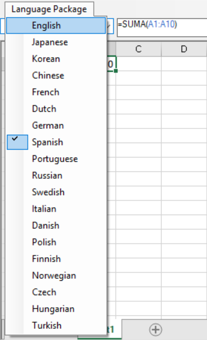 Excel language package